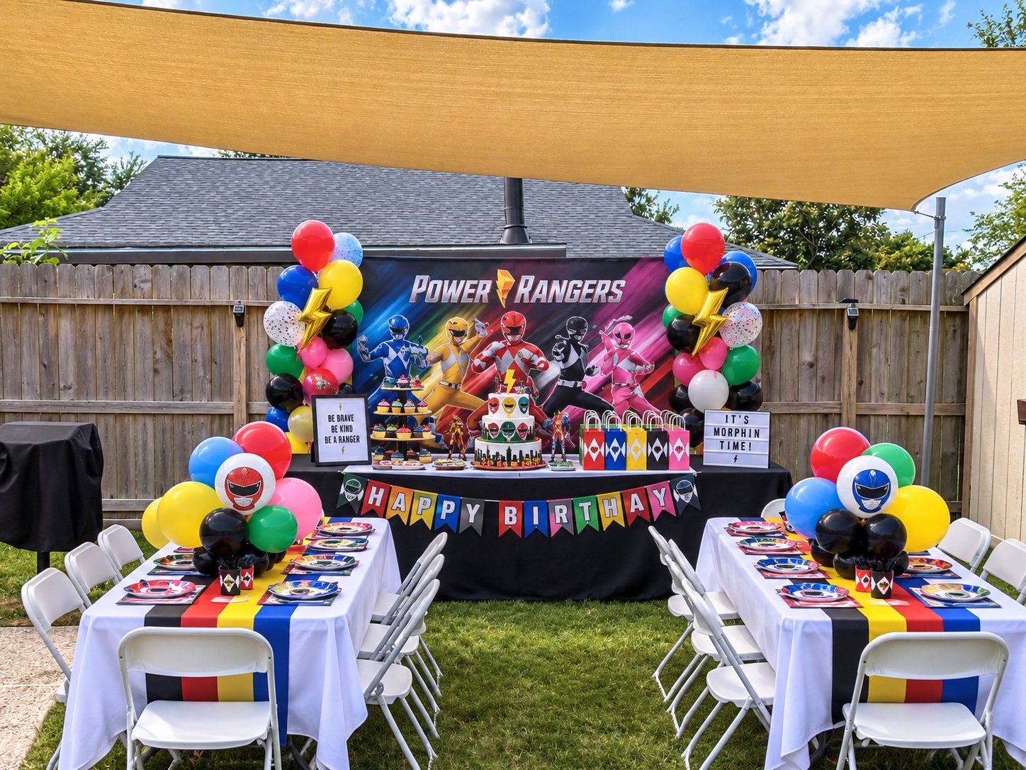 Power Rangers themed birthday party at Cypress River Oasis
