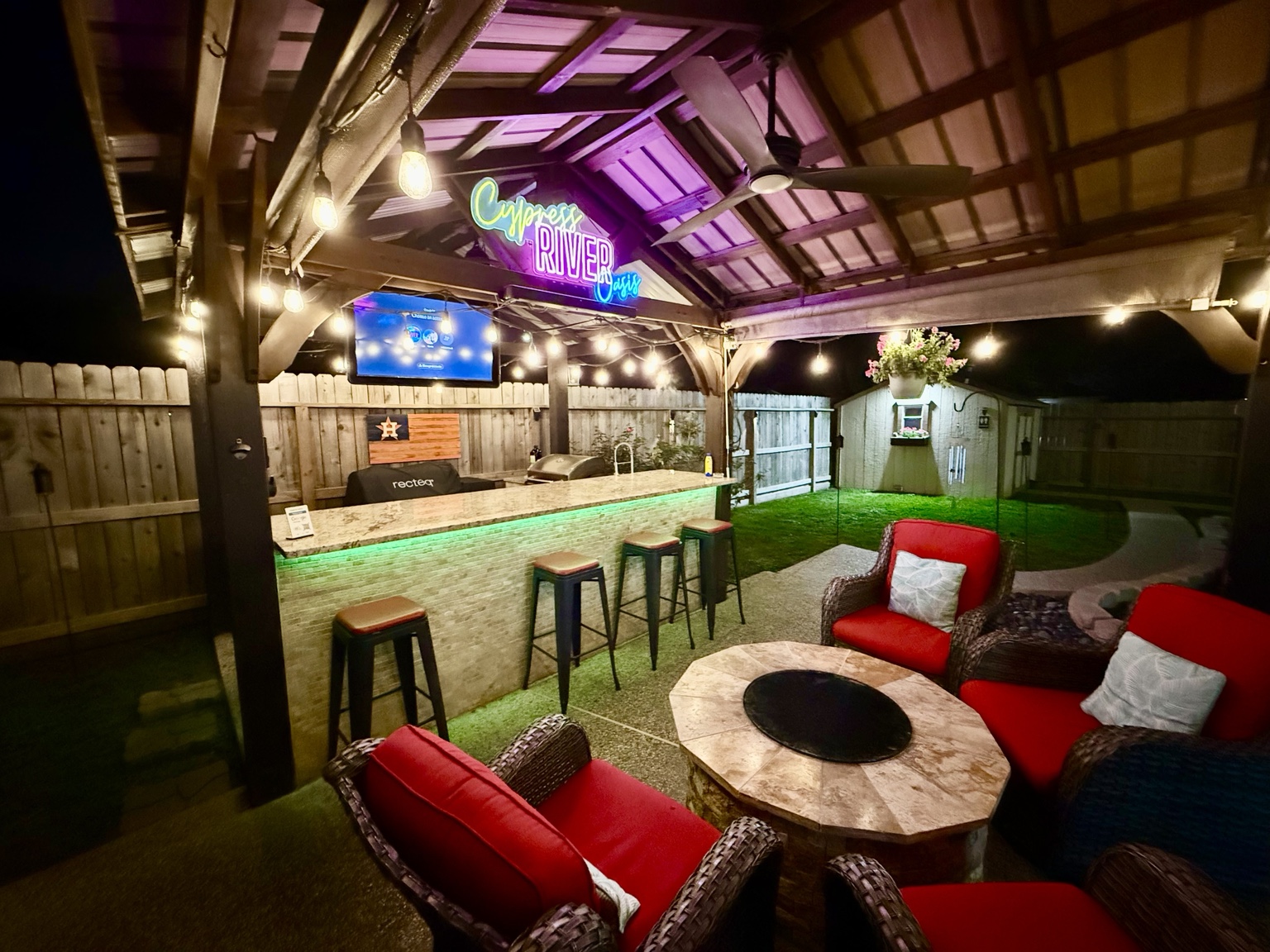 Outdoor venue space at Cypress River Oasis