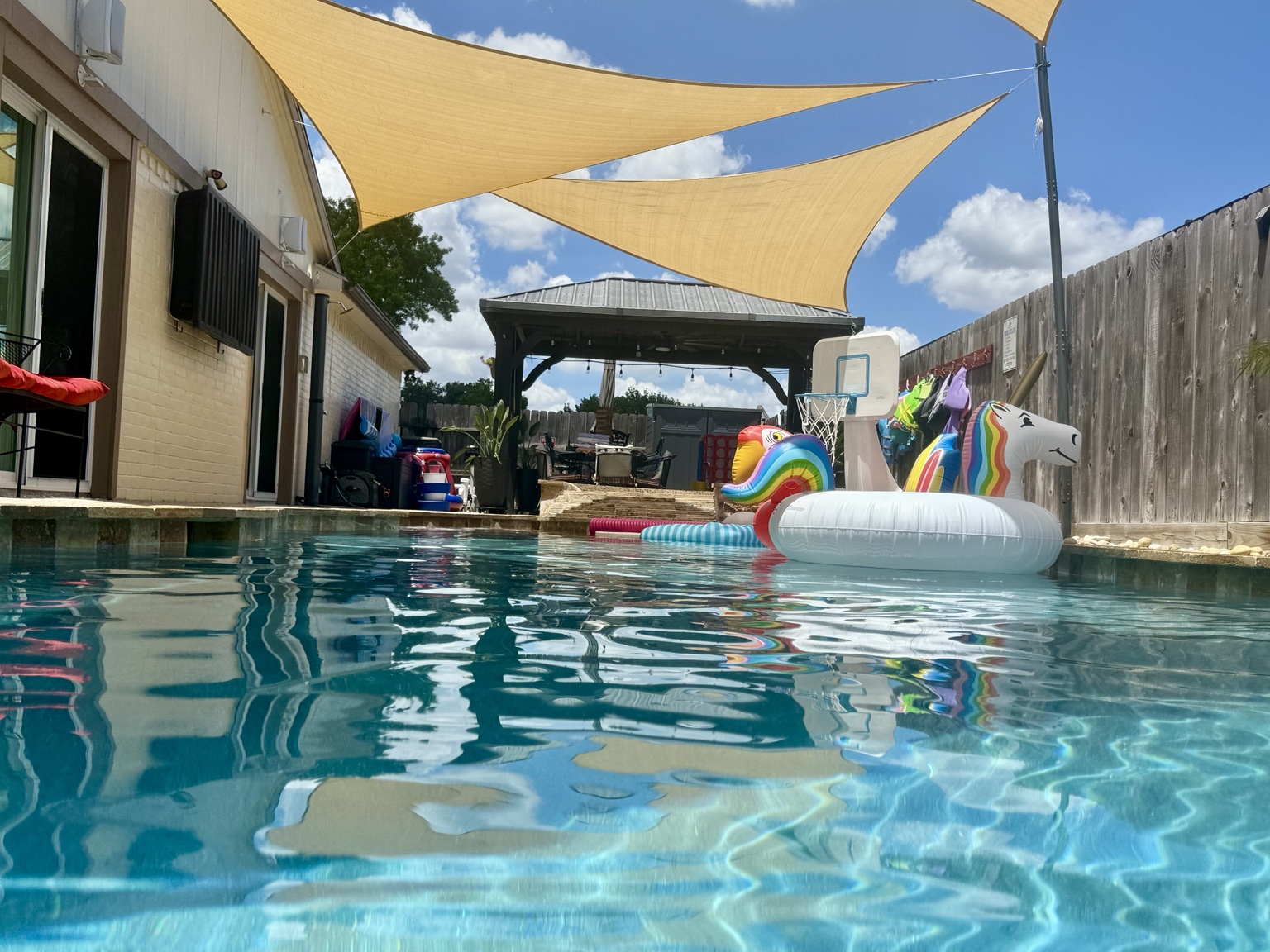 Water-level view of the private pool